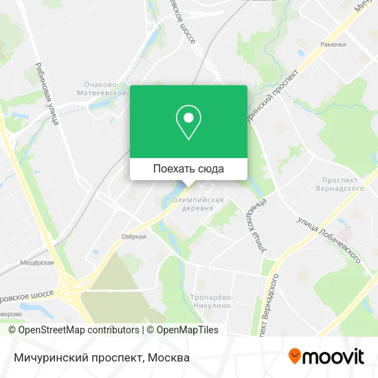 Карта Мичуринский проспект
