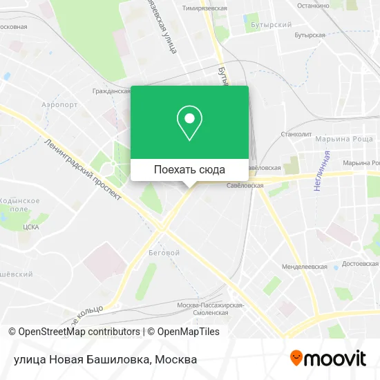 Карта улица Новая Башиловка