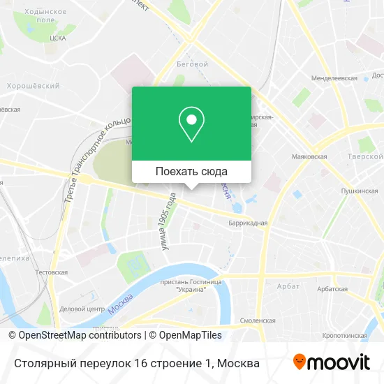 Карта Столярный переулок 16 строение 1