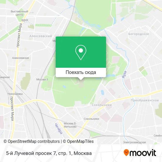 Карта 5-й Лучевой просек 7, стр. 1