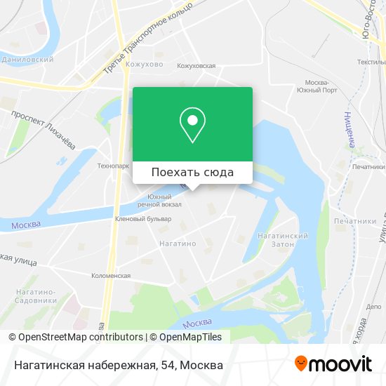 Карта Нагатинская набережная, 54