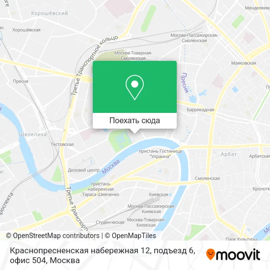 Карта Краснопресненская набережная 12, подъезд 6, офис 504
