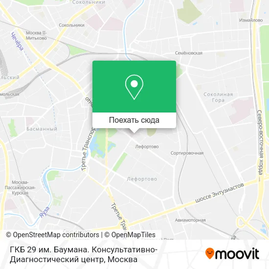 Карта ГКБ 29 им. Баумана. Консультативно-Диагностический центр
