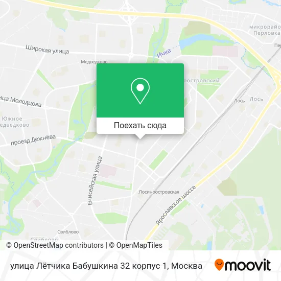 Карта улица Лётчика Бабушкина 32 корпус 1