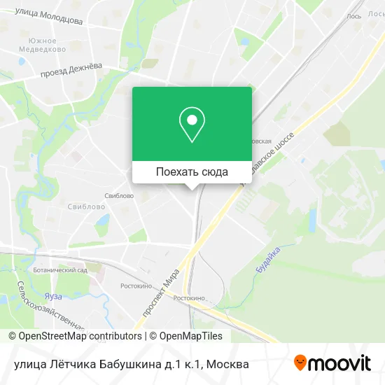 Карта улица Лётчика Бабушкина д.1 к.1