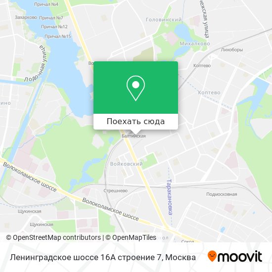 Карта Ленинградское шоссе 16А строение 7