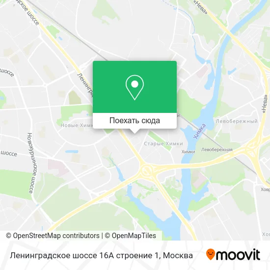 Карта Ленинградское шоссе 16А строение 1