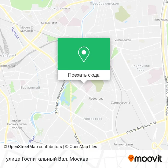 Карта улица Госпитальный Вал