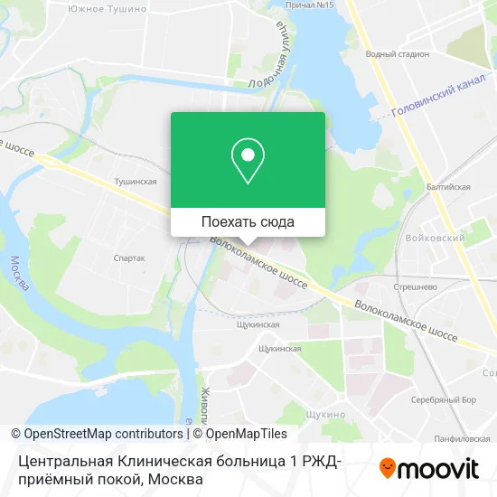Карта Центральная Клиническая больница 1 РЖД-приёмный покой