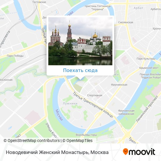 Карта Новодевичий Женский Монастырь