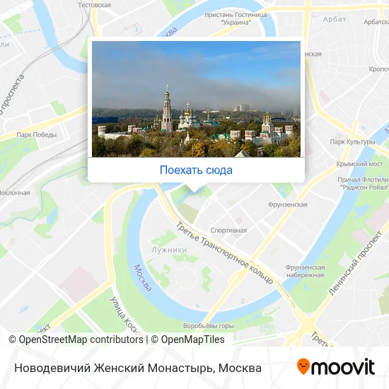 Карта Новодевичий Женский Монастырь