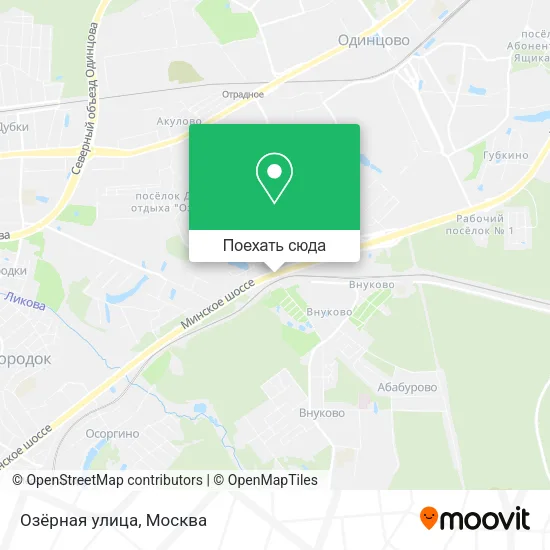 Карта Озёрная улица