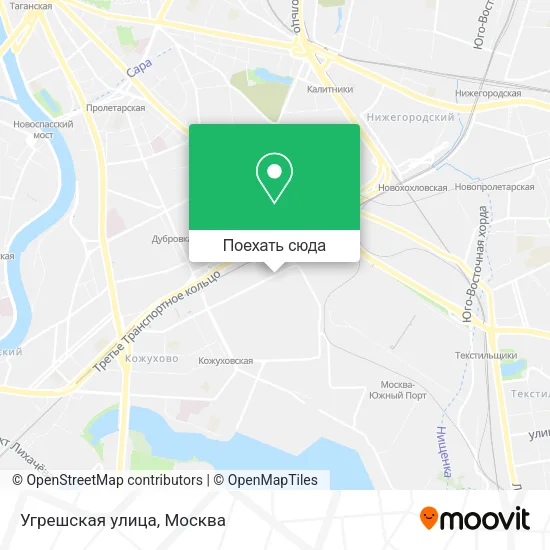 Карта Угрешская улица