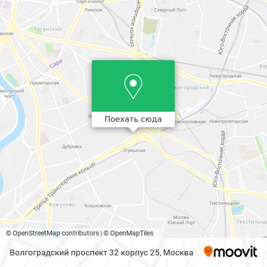 Карта Волгоградский проспект 32 корпус 25