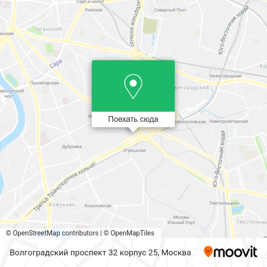 Карта Волгоградский проспект 32 корпус 25