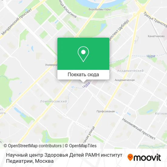 Карта Научный центр Здоровья Детей РАМН институт Педиатрии