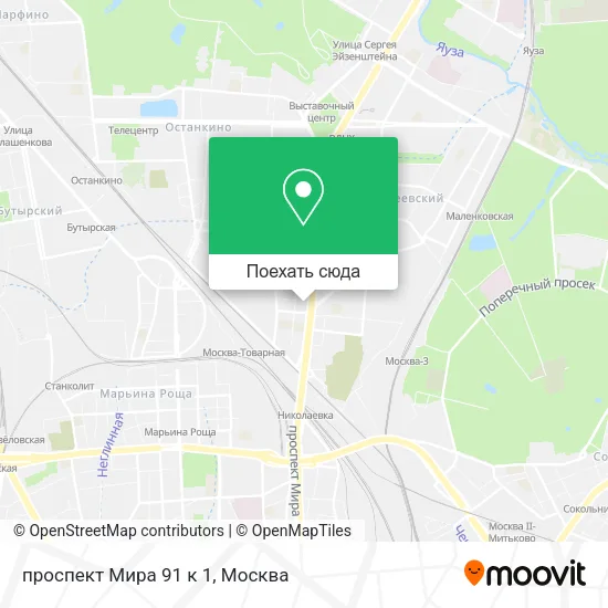 Карта проспект Мира 91 к 1