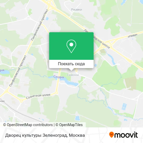 Карта Дворец культуры Зеленоград