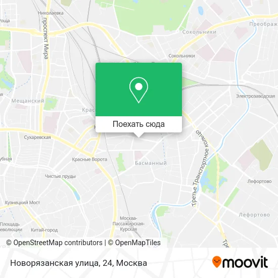 Карта Новорязанская улица, 24
