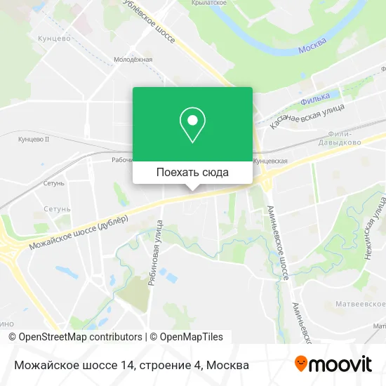 Карта Можайское шоссе 14, строение 4