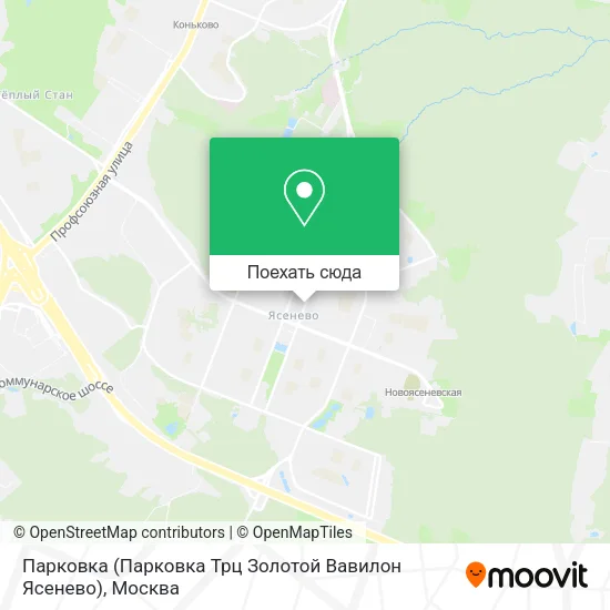 Карта Парковка (Парковка Трц Золотой Вавилон Ясенево)