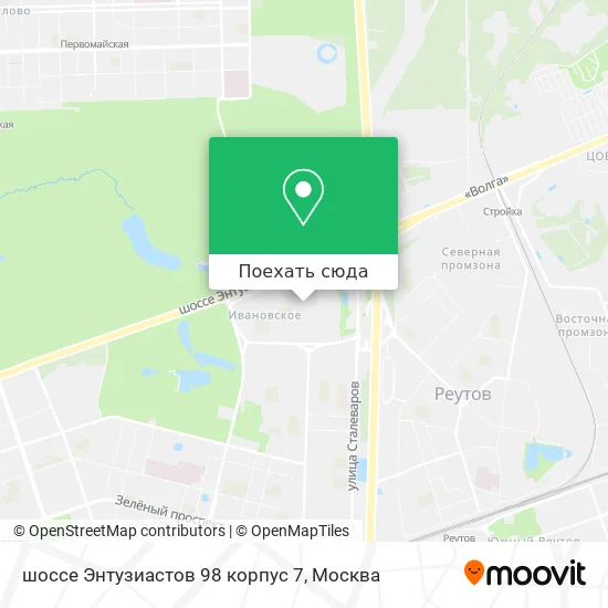 Карта шоссе Энтузиастов 98 корпус 7