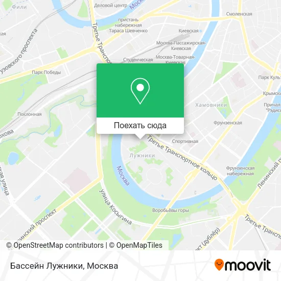 Карта Бассейн Лужники