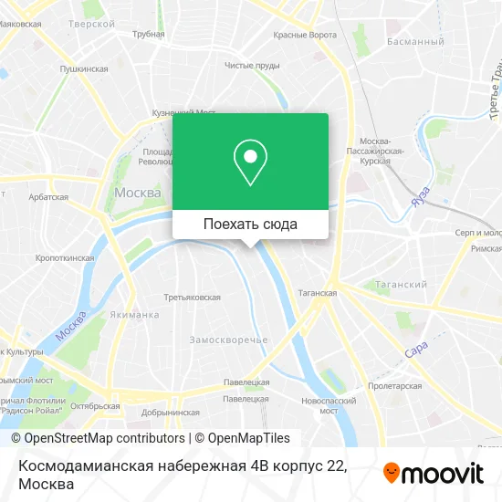 Карта Космодамианская набережная 4В корпус 22