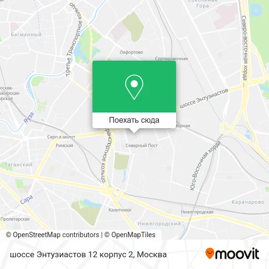 Карта шоссе Энтузиастов 12 корпус 2