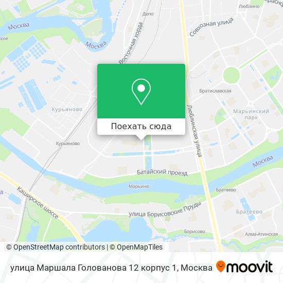 Карта улица Маршала Голованова 12 корпус 1