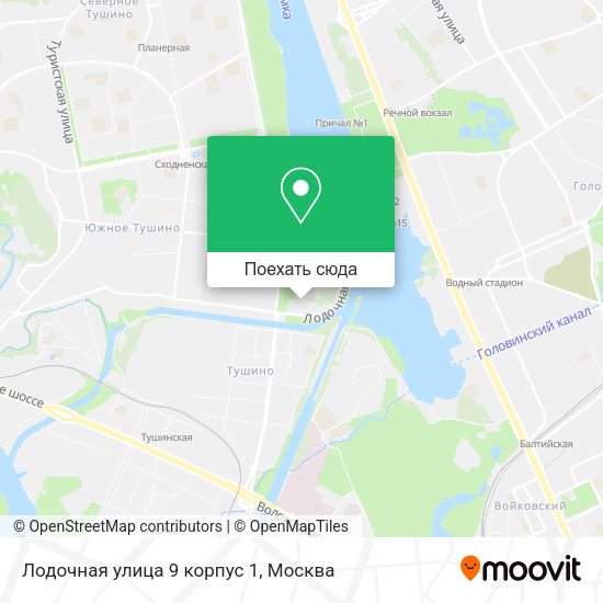 Карта Лодочная улица 9 корпус 1