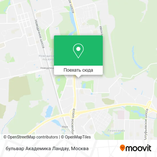 Карта бульвар Академика Ландау