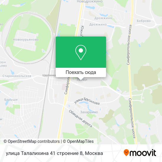 Карта улица Талалихина 41 строение 8