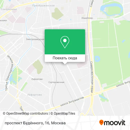 Карта проспект Будённого, 16