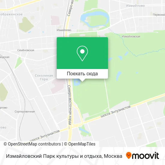 Карта Измайловский Парк культуры и отдыха