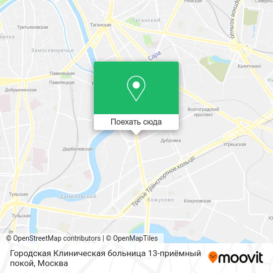 Карта Городская Клиническая больница 13-приёмный покой