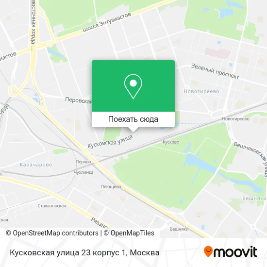 Карта Кусковская улица 23 корпус 1