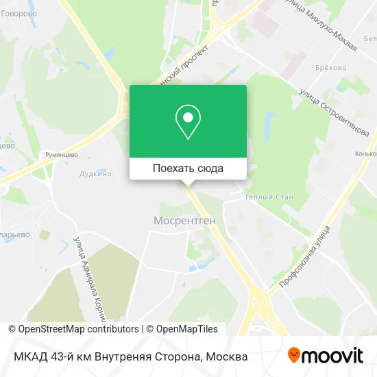 Карта МКАД 43-й км Внутреняя Сторона