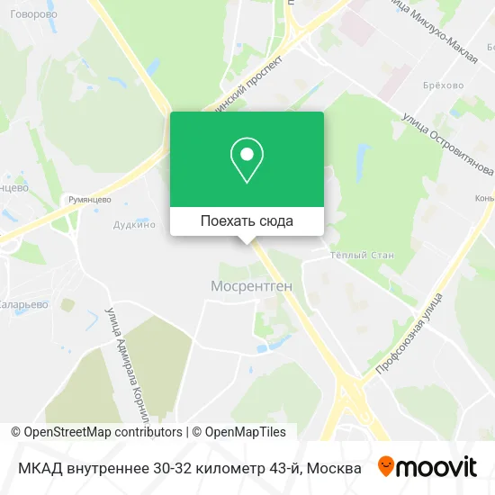 Карта МКАД внутреннее 30-32 километр 43-й