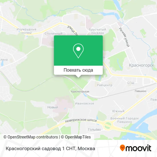 Карта Красногорский садовод 1 СНТ