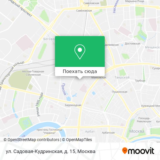 Карта ул. Садовая-Кудринская, д. 15