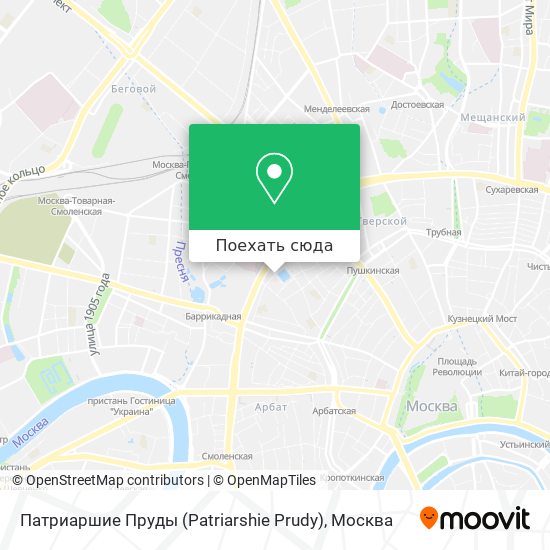 Патриаршие пруды на карте москвы