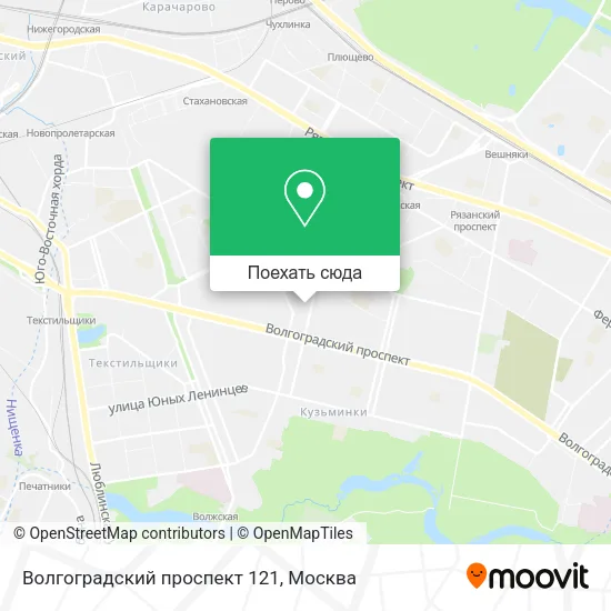 Карта Волгоградский проспект 121