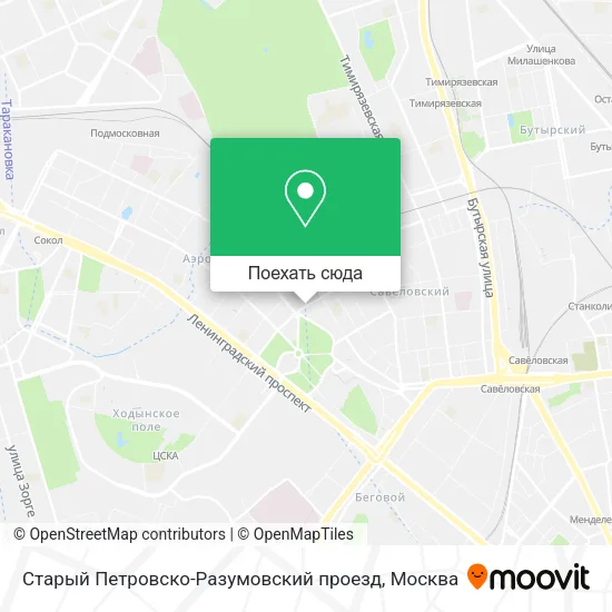 Карта Старый Петровско-Разумовский проезд
