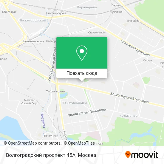Карта Волгоградский проспект 45А