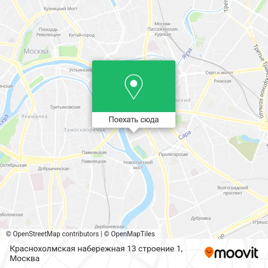 Карта Краснохолмская набережная 13 строение 1