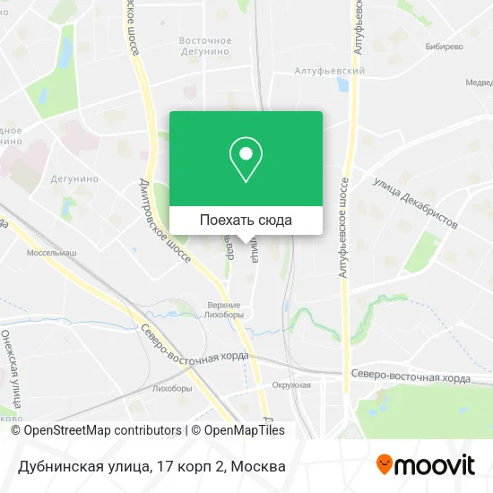 Карта Дубнинская улица, 17 корп 2