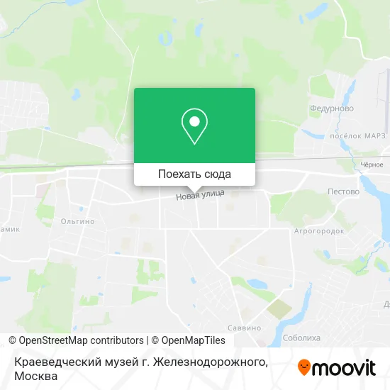 Карта Краеведческий музей г. Железнодорожного