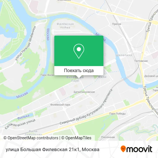 Карта улица Большая Филевская 21к1