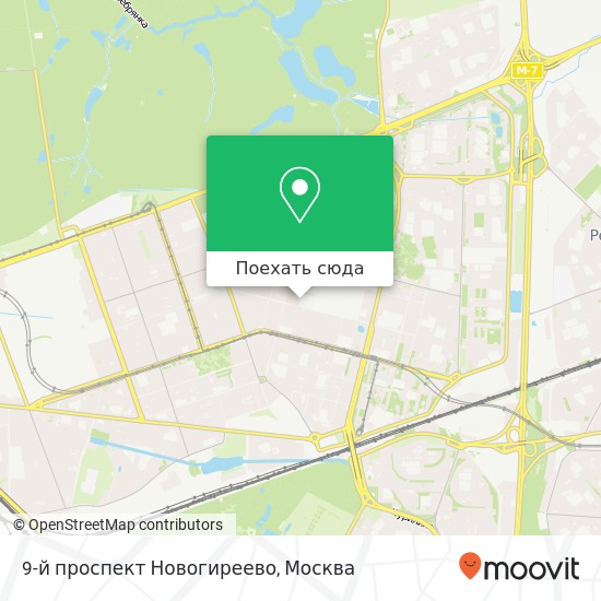 Карта 9-й проспект Новогиреево